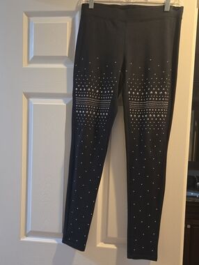 EXPRESS Black Stretch Leggings with Studded Detail